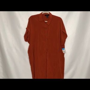 Women’s Orange Button Down Summer Dress